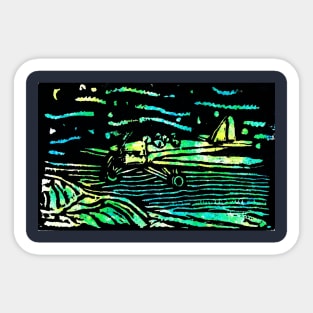 Colorful Night Flight Sticker